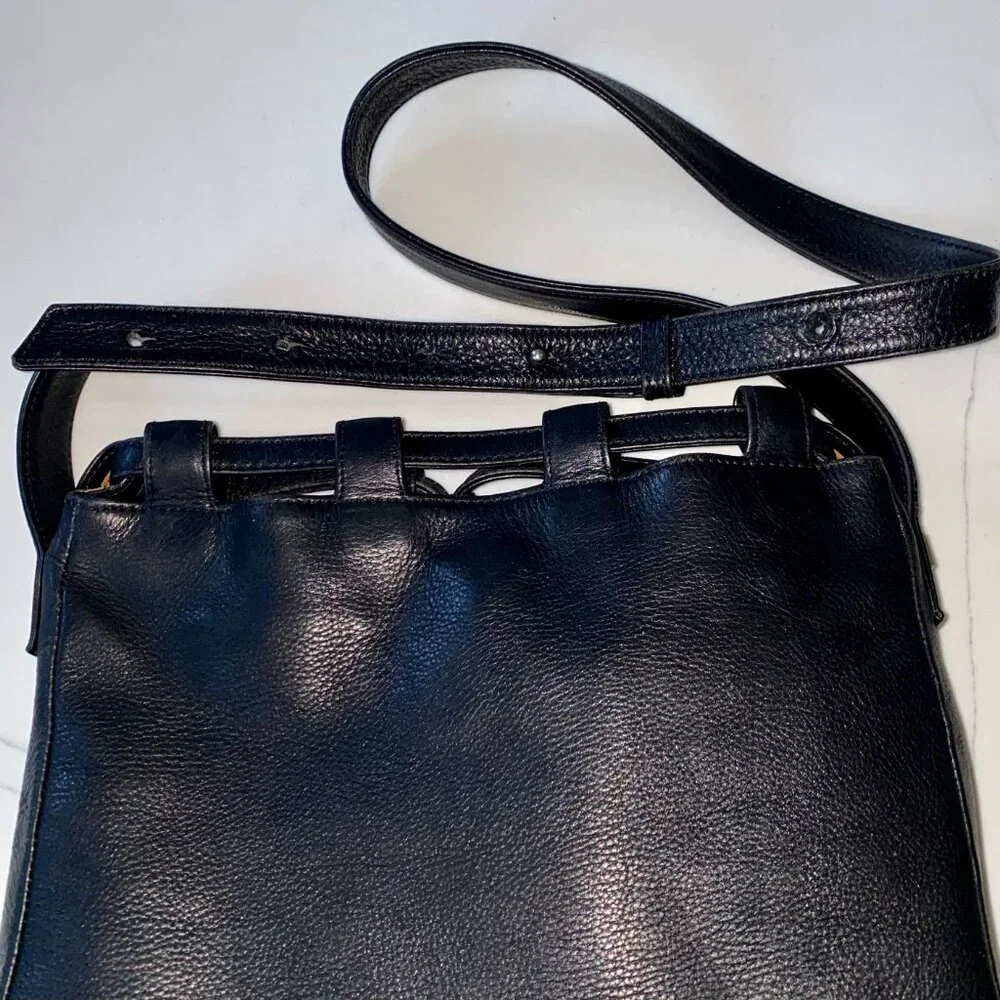 Paloma Picasso Leather Hobo Bucket Crossbody Bag Italy